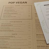 menu at POP vegan in Hong Kong Island