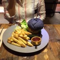 "Chicken" burger at POP vegan in Hong Kong Island