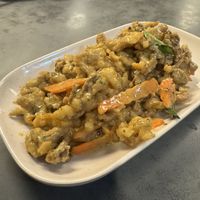 Fried oyster mushroom with creamy sauce  at Zhi Zhu in Kuantan