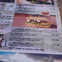 Vegan burger menu at Oilers69 in Haiming