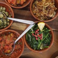 Vegan tasting of all veggie dishes + falafel at Syrisch Eethuis Moushmoush in Arnhem
