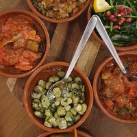 Vegan tasting of all veggie dishes + falafel at Syrisch Eethuis Moushmoush in Arnhem