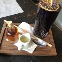 Butterfly pea iced tea  at Venue in Prague