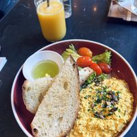 Tofu scramble, fresh OJ  at Venue in Prague