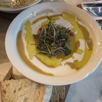 Vegan lemtil soup with coconut creamm  at Venue in Prague