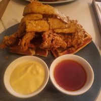 Not chicken & waffles at Venue in Prague