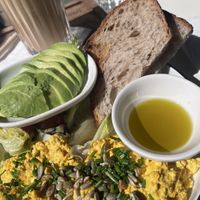 Very very good Tofu scramble with avo on the side   at Venue in Prague