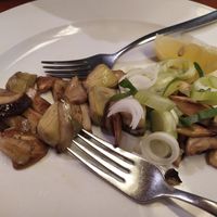 Mushrooms and baby artichokes 🍄 at Wrenkh Restaurant in Vienna