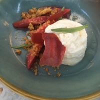 White chocolate mousse at Wrenkh Restaurant in Vienna