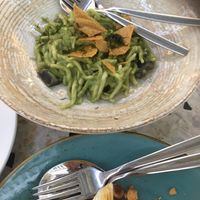 Pasta with pesto  at Wrenkh Restaurant in Vienna
