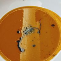 Ginger and sweet potato soup at Wrenkh Restaurant in Vienna