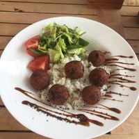 Lentil "meatballs". at Sakutis in Nida