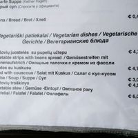 Vegetarian part of the menu at Sakutis in Nida