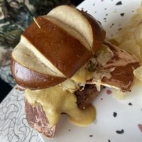 Pretzel Bacon Biergarten Burger at Spiral Diner & Bakery in Dallas