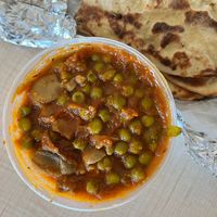 Mushroom Matar and whole-wheat parathas (flatbread)  at Jeet in Beavercreek
