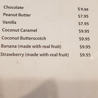 Vegan shake menu at Burgers N Shakes in Welland