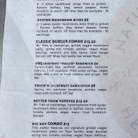 Menu closeup  at Original Thought NOLA in New Orleans