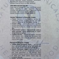 Menu closeup  at Original Thought NOLA in New Orleans