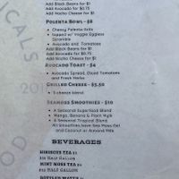 Menu closeup  at Original Thought NOLA in New Orleans