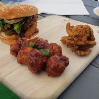 Oyster Mushroom Burger 
BBQ Cauliflower 
Fried Oyster Mushroom Bites  at Original Thought NOLA in New Orleans