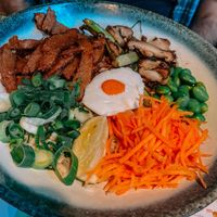 Another yummy vegan bowl with a creative take on  sunny side up egg but not egg #Veganuary at Wagamama - Bankside in London