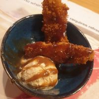 Banana fritters and miso ice cream - 7/10 nice but not incredible at Wagamama in Bedford