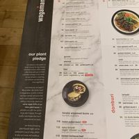 Menu at Wagamama in Bury St Edmunds