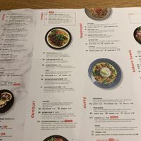 Menu at Wagamama in Bury St Edmunds