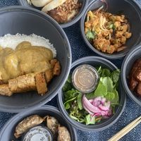 Vegatsu, ‘chicken’ buns, bang bang cauliflower, gyoza and ‘ribs’ 😍  at Wagamama - Mermaid Quay in Cardiff
