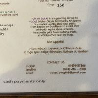 Cash only and contract details   at Oh My Gulay in Baguio City