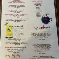 Drinks menu  at Oh My Gulay in Baguio City