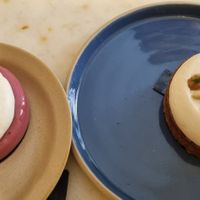 Raspberry and lime on the left, Rosemary and pine nut on the right at Oh Faon in Marseille