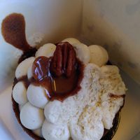 Sorry for the mess, it got a bit destroyed while travelling but this pecan pastry was to die for! at Oh Faon in Marseille