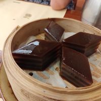 Steamed brown sugar and ginger cake at Chi Lin Vegetarian in Kowloon