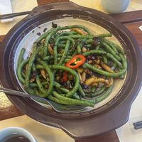 Long beans with olive paste  at Chi Lin Vegetarian in Kowloon