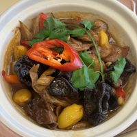 Black fungus monkey head cassarole  at Chi Lin Vegetarian in Kowloon
