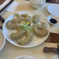 Deep friend pumpkin at Chi Lin Vegetarian in Kowloon