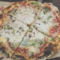 Vegan MOD with mushrooms, peppers and extra cheez! at Mod Pizza - Shoppes at Belmont in Lancaster