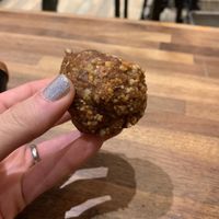 Vegan “energy balls” available in multiple flavors  at Gregory's Coffee - 8th Ave in New York City