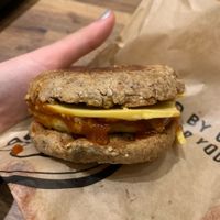 Vegan just egg breakfast sandwich  at Gregory's Coffee - 8th Ave in New York City