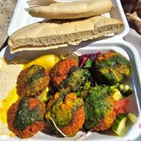 Falafels & Hummus in a box. at Fal Falafel in Falmouth