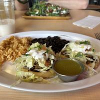 Sopes with Asada, rice & black beans, and Horchata  at House of Mexica in Reno