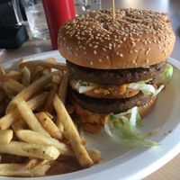 Return of The Mac burger with fries  at House of Mexica in Reno