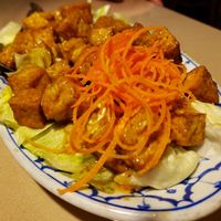 Garlic tofu! at Thai Monkey in Roanoke