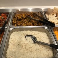 Vegetable pakoras and rice at Sizzling Tandoor in Langford