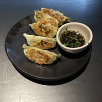 Vegetable gyozas & dipping sauce. at Wagamama in Chichester
