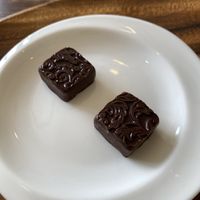 Close up of the only diary free chocolates offered..the sesame!  at Mirabeau Chocolate in Seoul