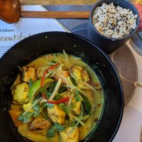 vegan Yasai Nikko curry soup at Wagamama in Dorchester