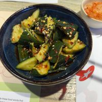 Spicy cucumber with chilli, sesame seeds and sesame oil.   at Wagamama in Exeter