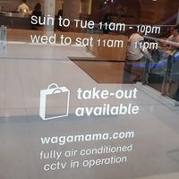Opening times at Wagamama - Fulham Broadway in South West London
